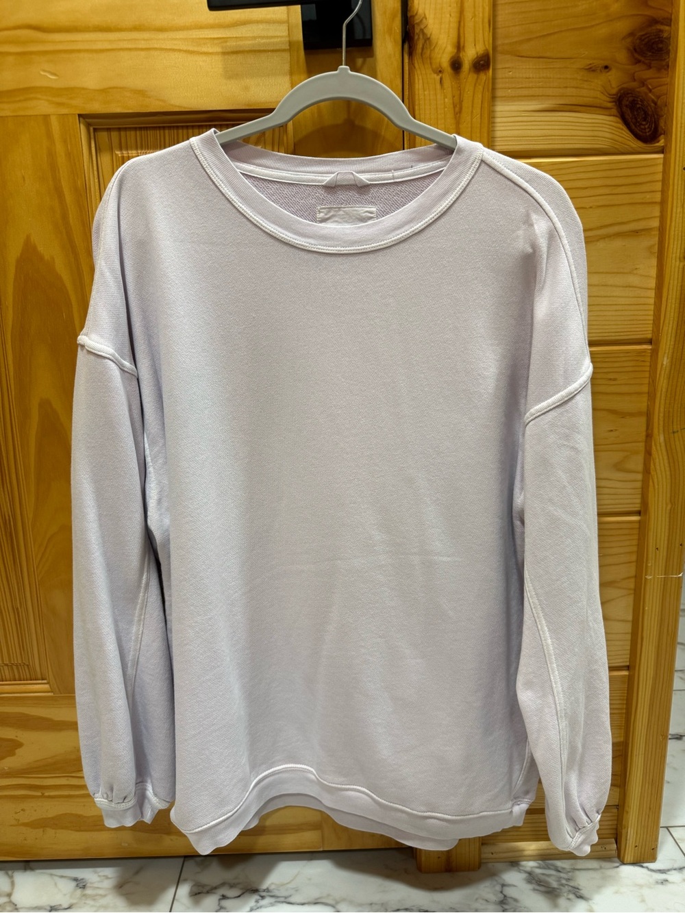 aerie Women's Oversized Crewneck in Light Lavender